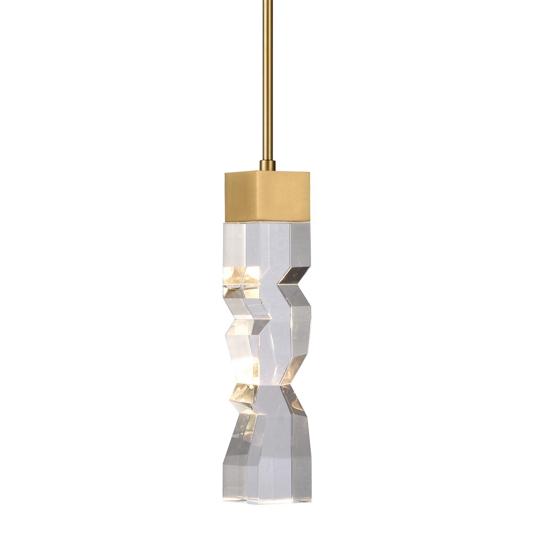 Mamadim Crystal Mini-Pendant in Aged Brass by Zeev