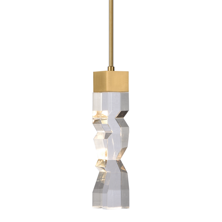 Mamadim Crystal Mini-Pendant in Aged Brass by Zeev