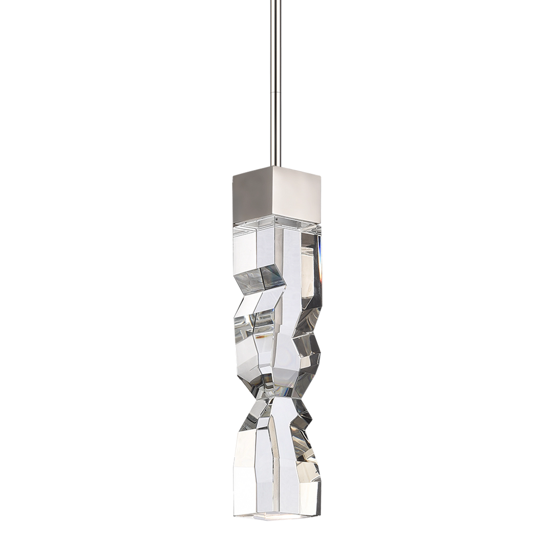 Mamadim Crystal Mini-Pendant in Polished Nickel by Zeev