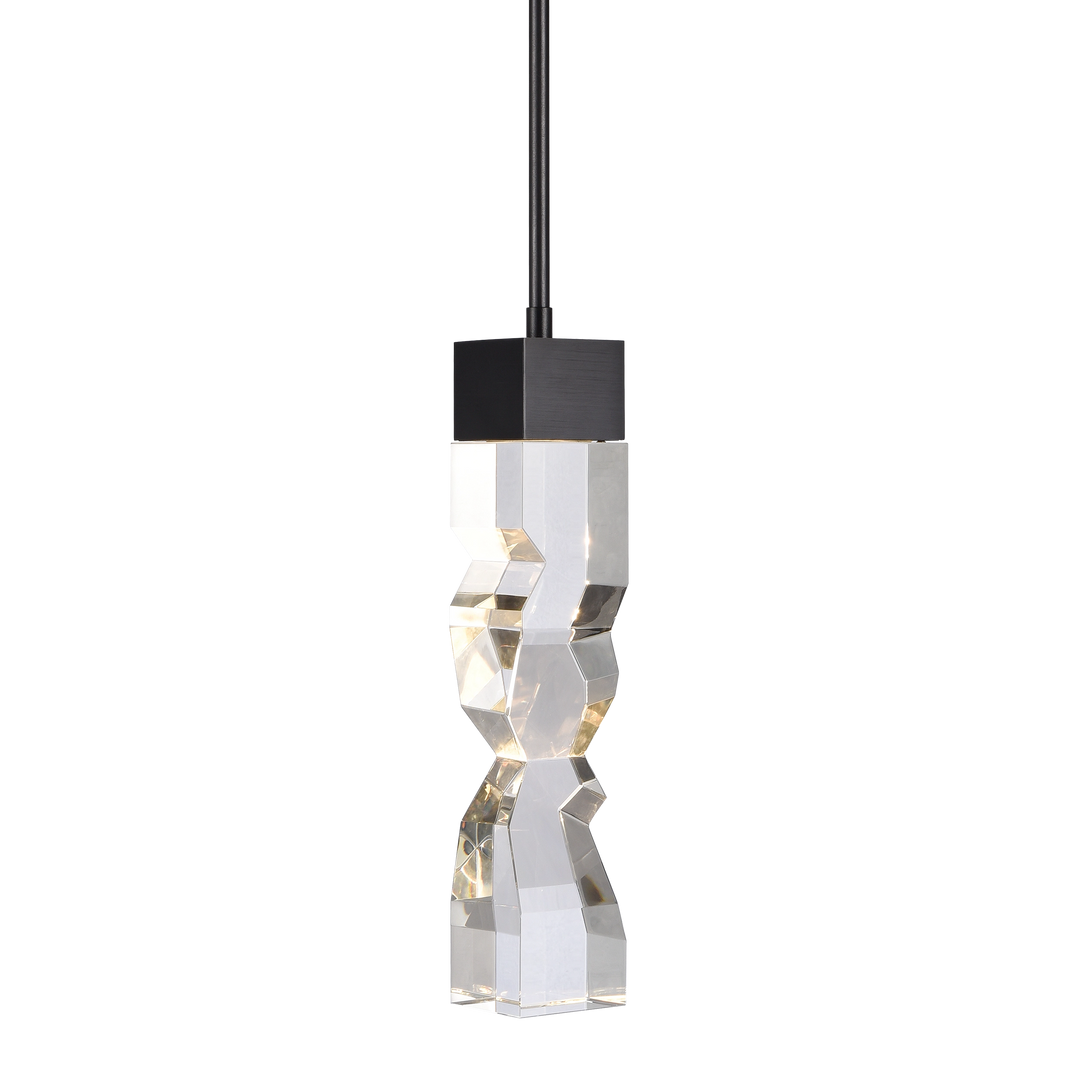 Mamadim Crystal Mini-Pendant in Satin Brushed Black by Zeev