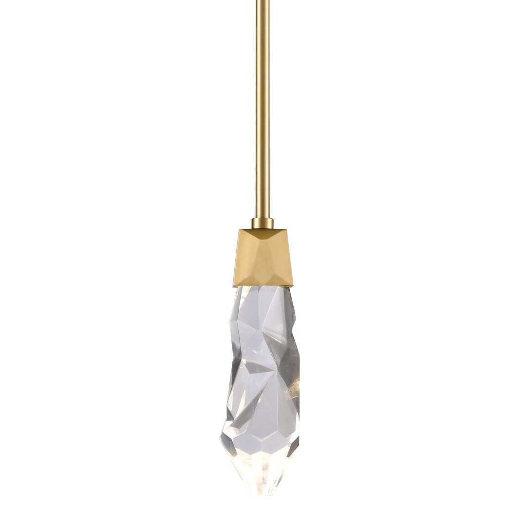 Angelus Crystal Mini-Pendant in Aged Brass by Zeev