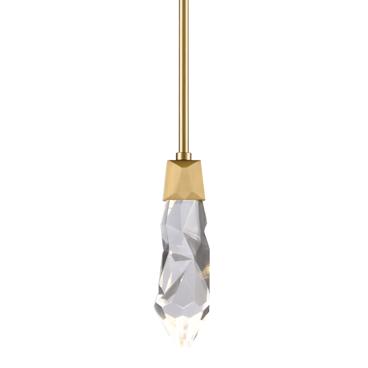 Angelus Crystal Mini-Pendant in Aged Brass by Zeev