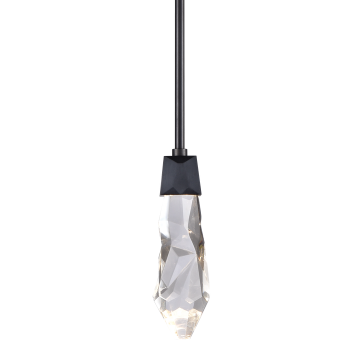 Angelus Crystal Mini-Pendant in Satin Brushed Black by Zeev