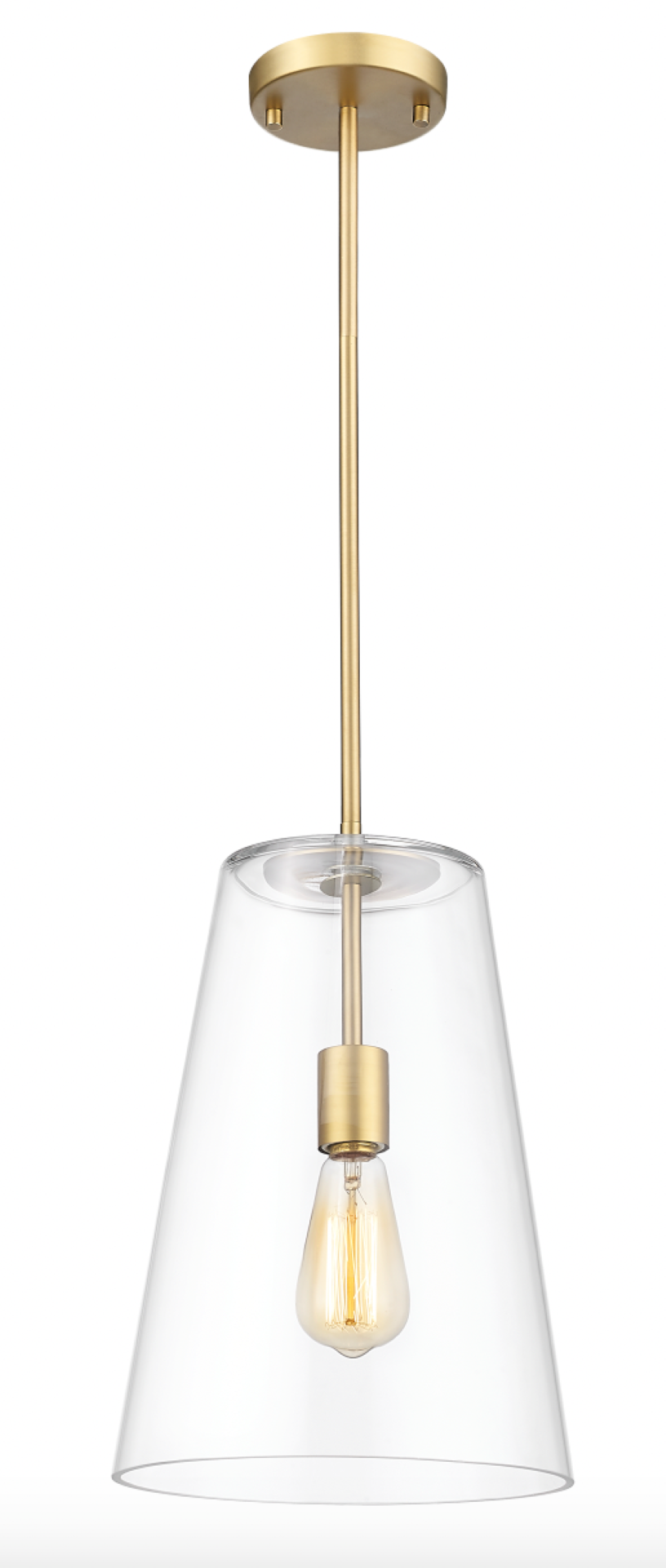 Opus - 1 Light Pendant with Clear or Gloss White Glass in Aged Brass by Moderno Lighting