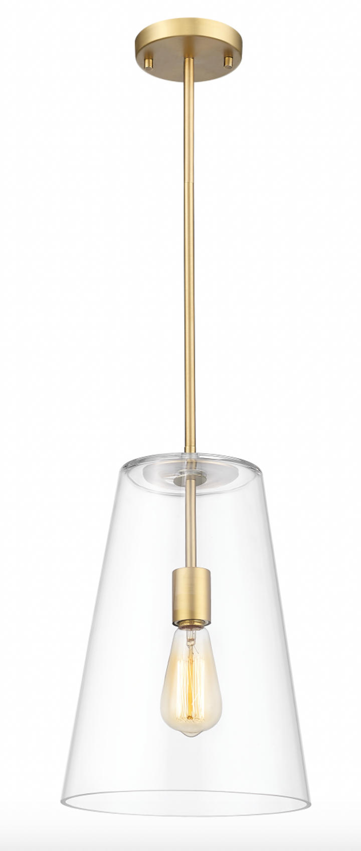 Opus - 1 Light Pendant with Clear or Gloss White Glass in Aged Brass by Moderno Lighting
