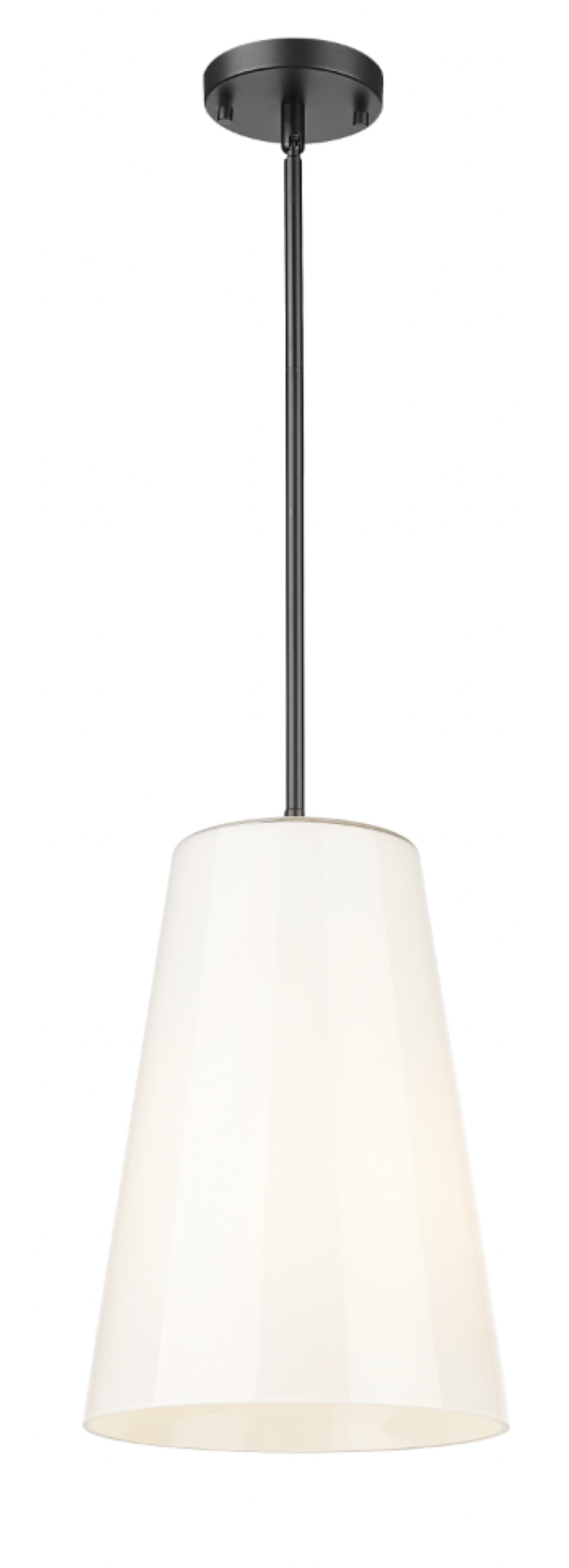 Opus - 1 Light Pendant with Clear or Gloss White Glass in Matte Black by Moderno Lighting