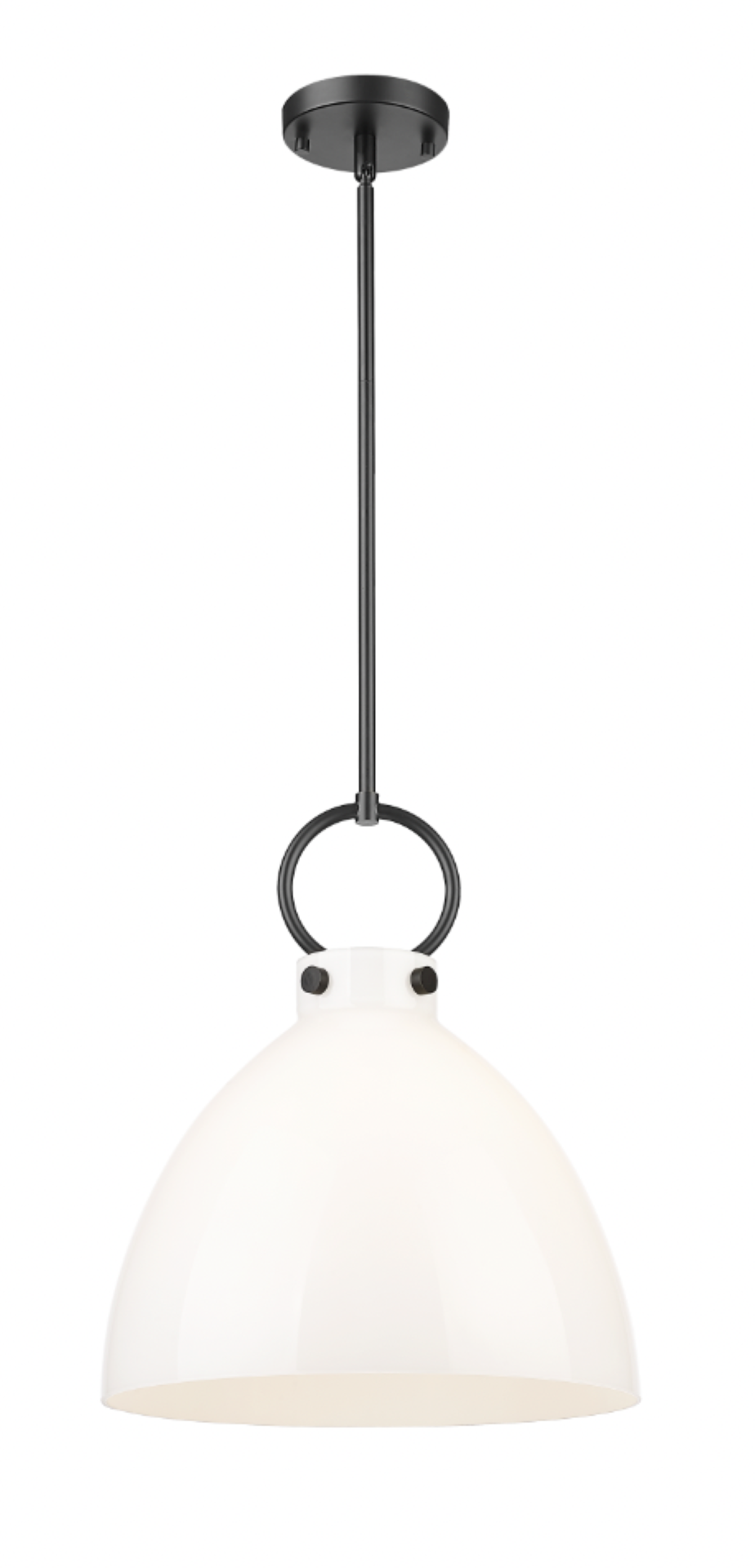 Magnus - 1 Light Pendant with Clear or Gloss White Glass in Matte Black by Moderno Lighting