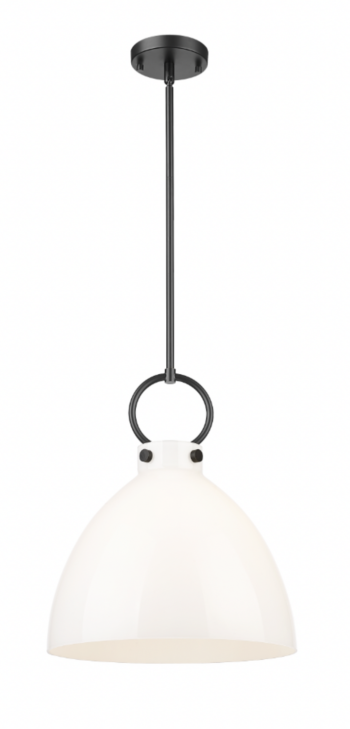 Magnus - 1 Light Pendant with Clear or Gloss White Glass in Matte Black by Moderno Lighting