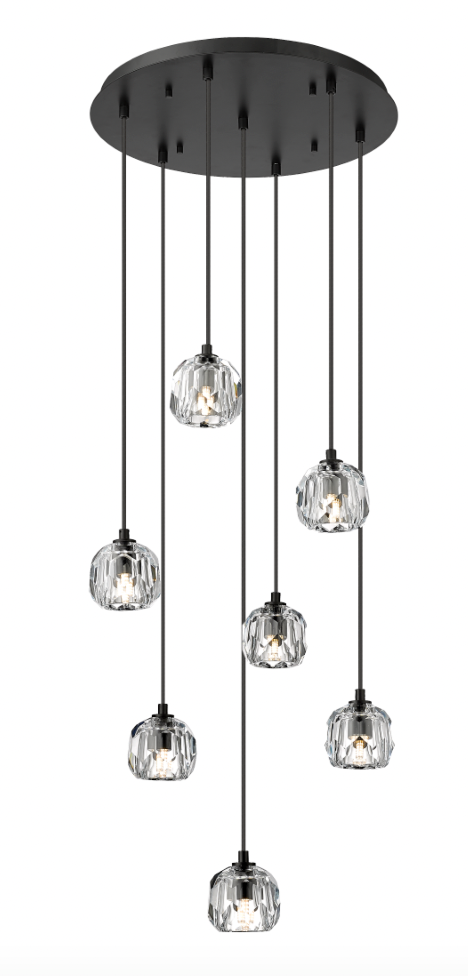 Athena - Multiple Light Pendant in Matte Black by Moderno Lighting