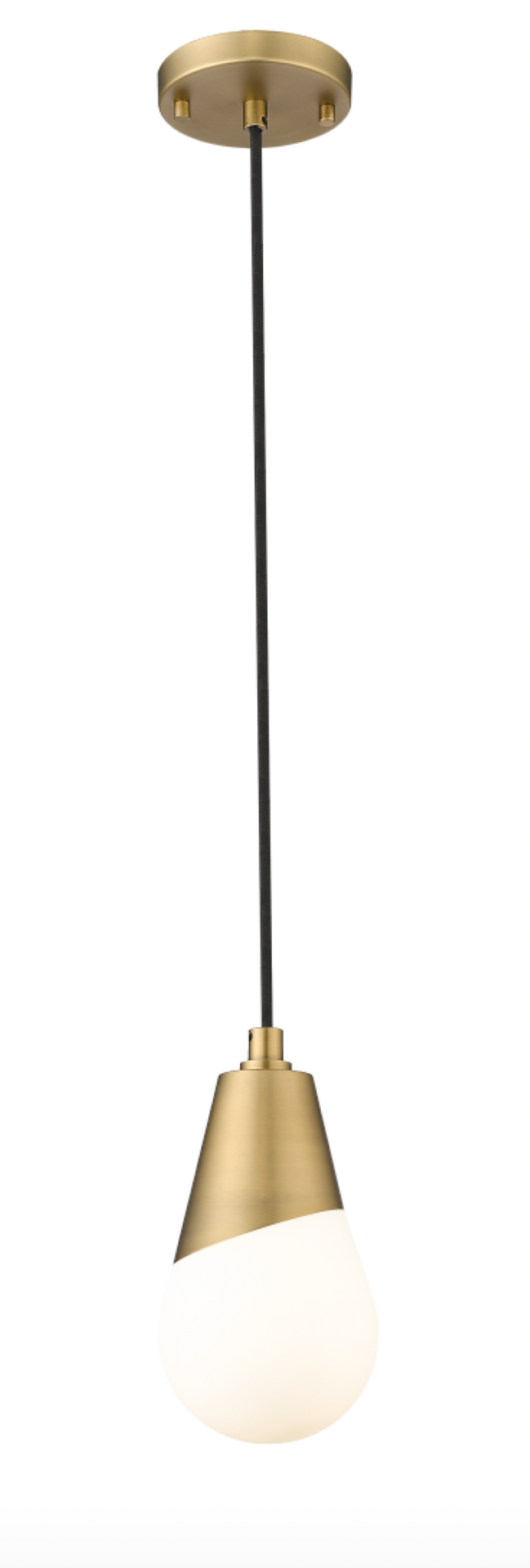 Taylor - 1 Light Pendant with Alabaster White Glass in Aged Brass by Moderno Lighting
