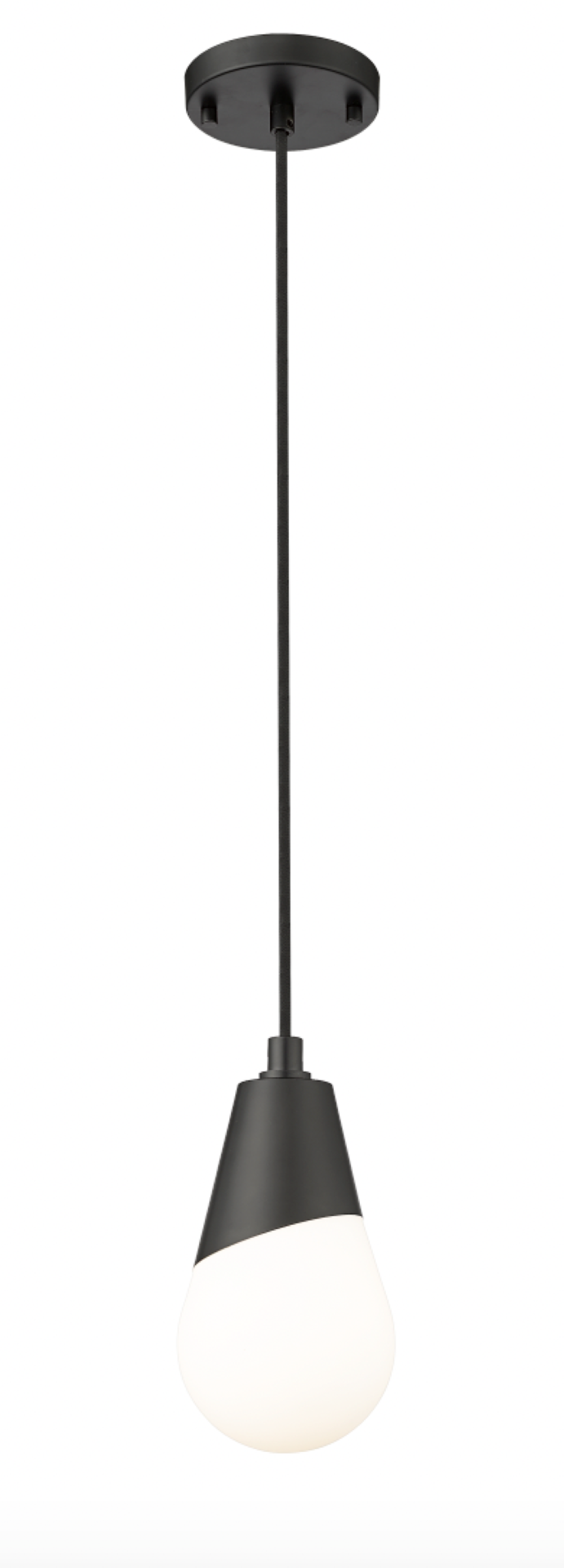 Taylor - 1 Light Pendant with Alabaster White Glass in Matte Black by Moderno Lighting