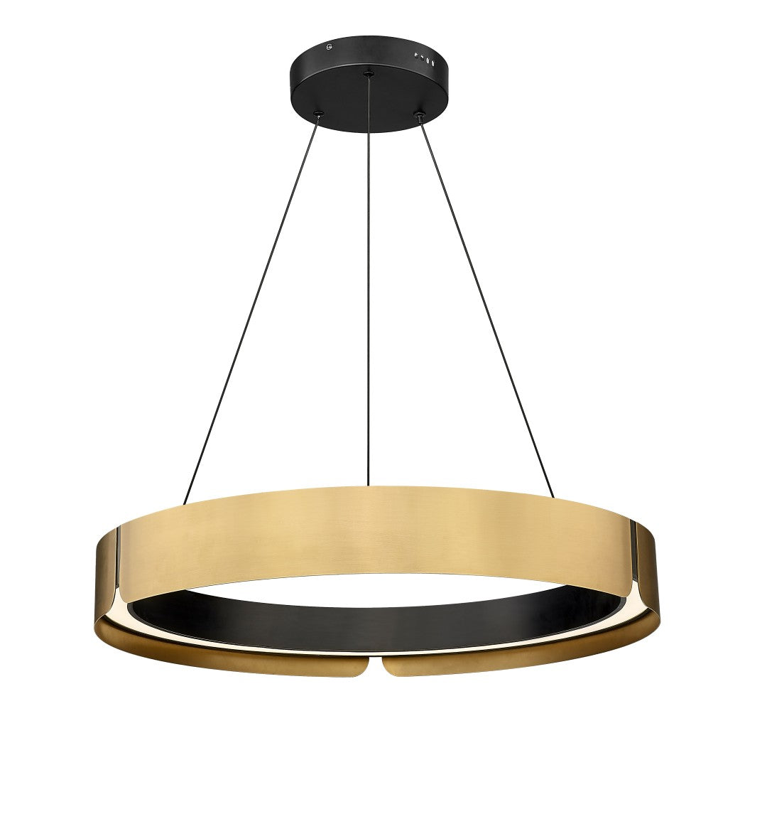 Baker - 1 Light LED Pendant in Aged Brass & Matte Black by Moderno Lighting