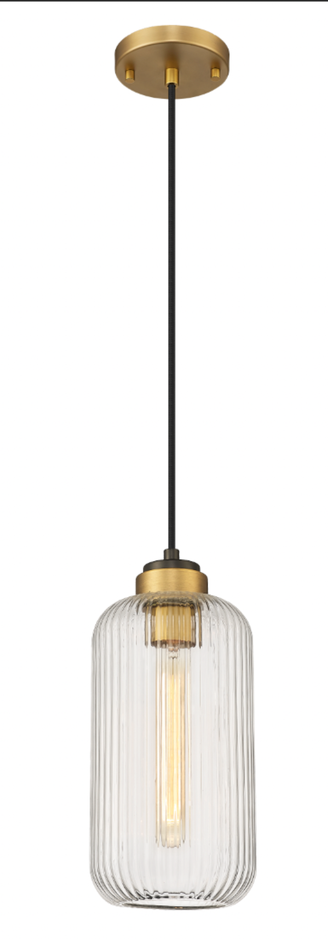 Carter - 1 Light Pendant in Aged Brass & Matte Black by Moderno Lighting