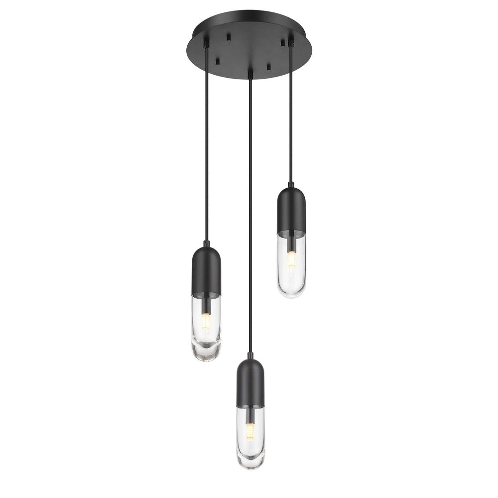Edison Multiple Light Pendant - Matte Black