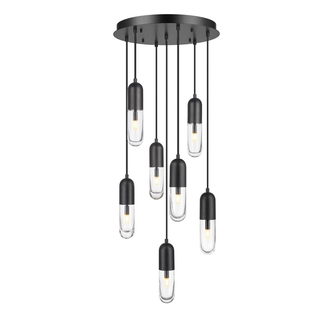 Edison Multiple Light Pendant - Matte Black