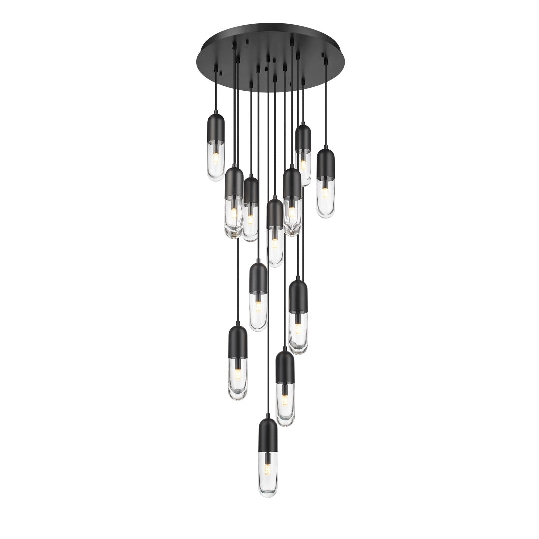 Edison Multiple Light Pendant - Matte Black