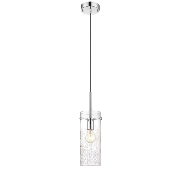 Thessia 1 Light Pendant with Clear Crackle Glass - Polished Chrome