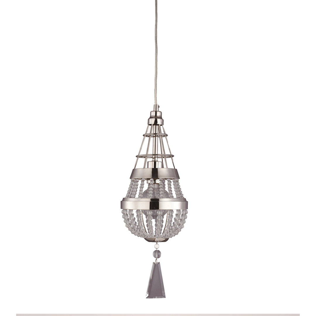 Arbelos Vertical Crystal Mini-Pendant in Polished Nickel by Zeev