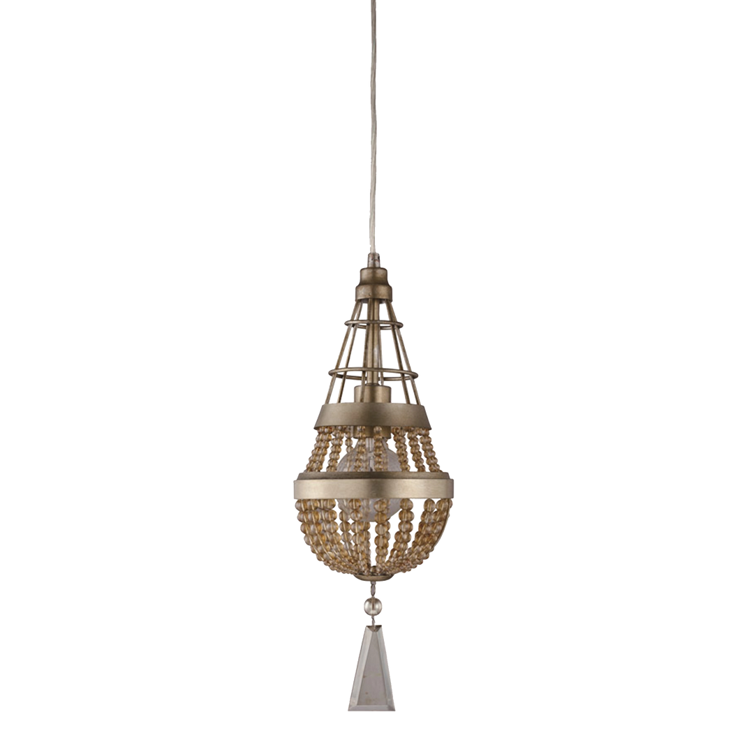 Arbelos Vertical Crystal Mini-Pendant in Satin Gold by Zeev