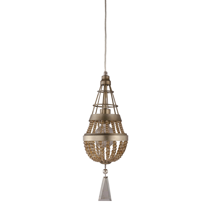 Arbelos Vertical Crystal Mini-Pendant in Satin Gold by Zeev