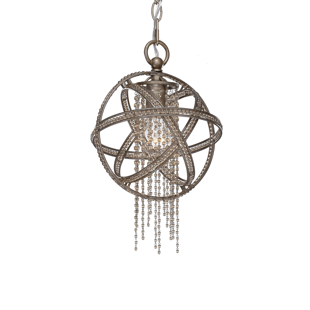 Cascade Orbital Crystal Pendant in Burnished Sliver Leaf by Zeev