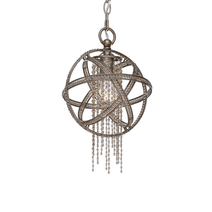 Cascade Orbital Crystal Pendant in Burnished Sliver Leaf by Zeev