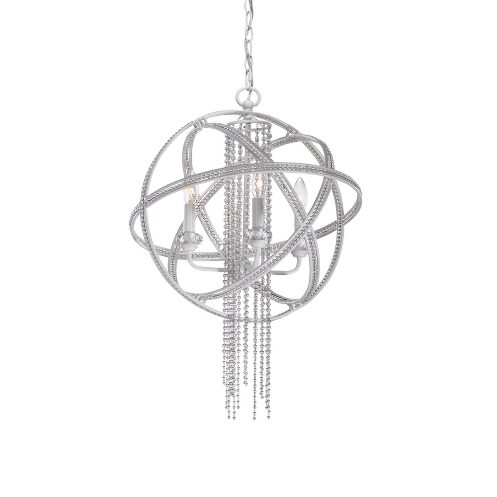 Cascade Orbital Crystal Pendant in Satin White by Zeev
