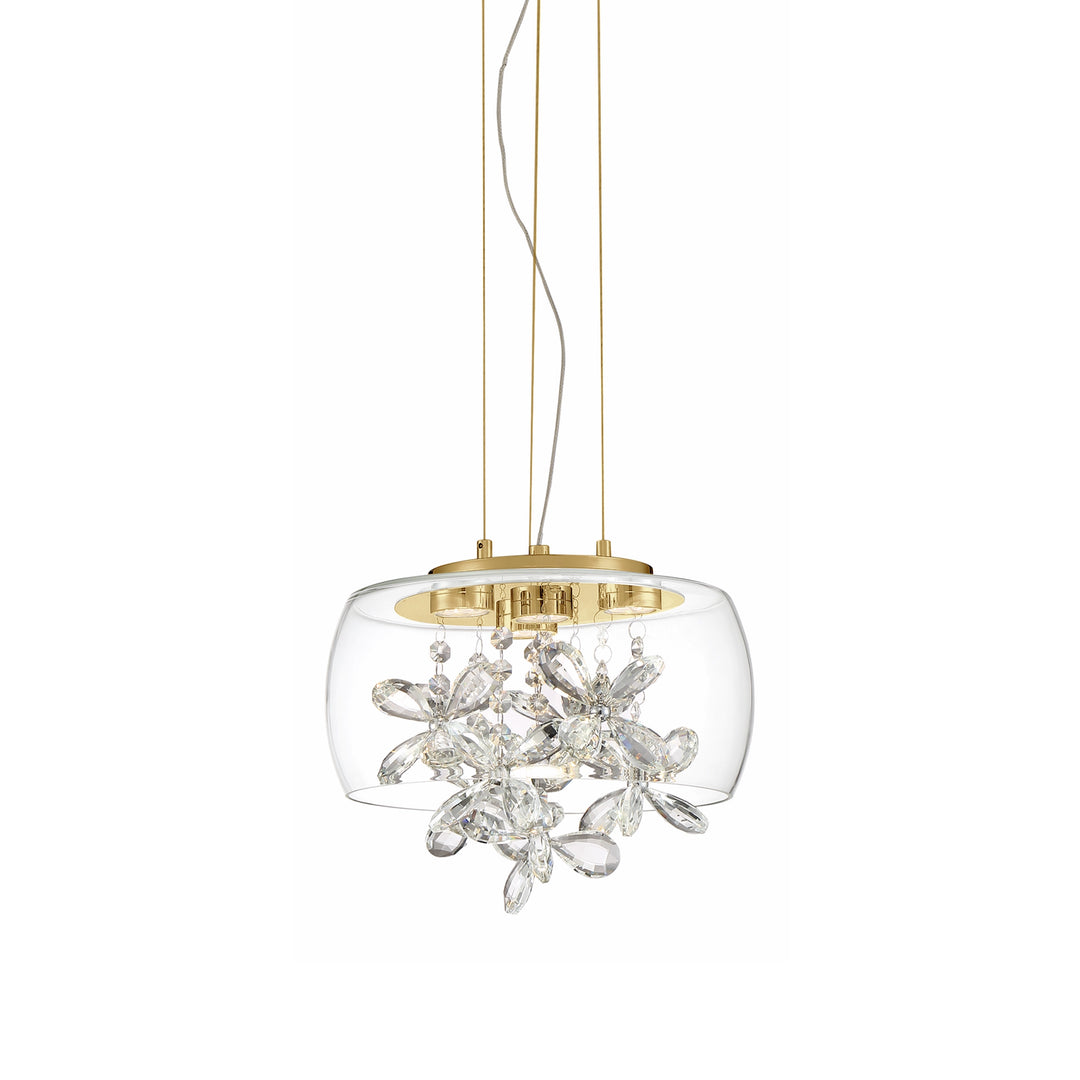 Destiny Crystal Mini-Pendant in Aged Brass by Zeev