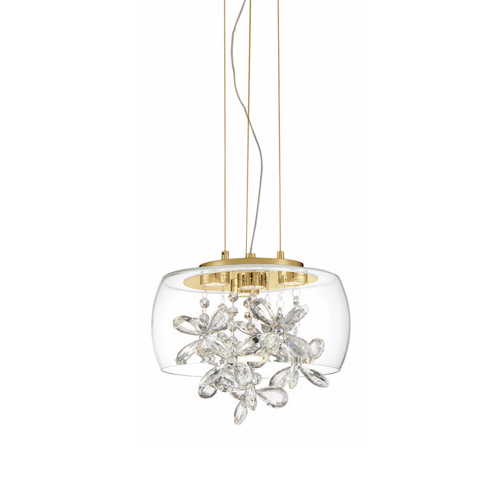 Destiny Crystal Mini-Pendant in Aged Brass by Zeev