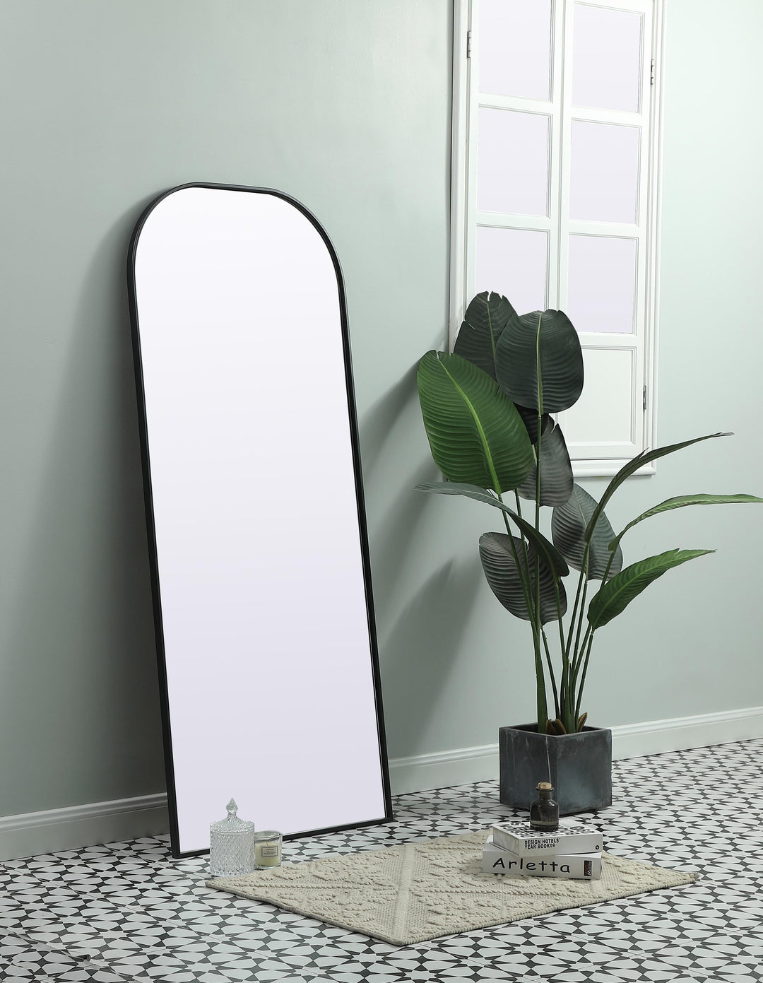 Metal Frame Arch Mirror by Elegant - view 3