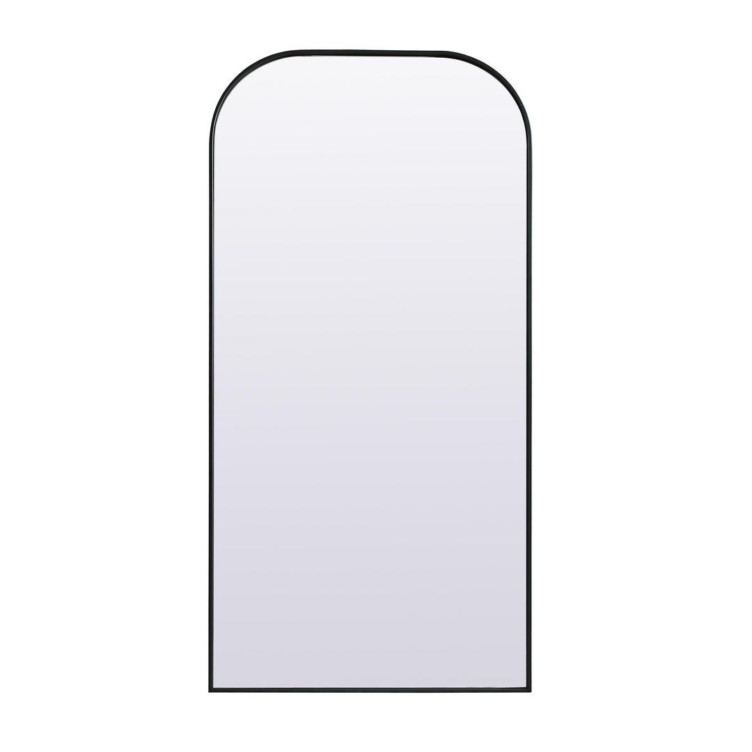 Metal Frame Arch Mirror in Black by Elegant