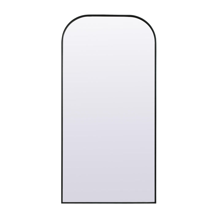Metal Frame Arch Mirror in Black by Elegant