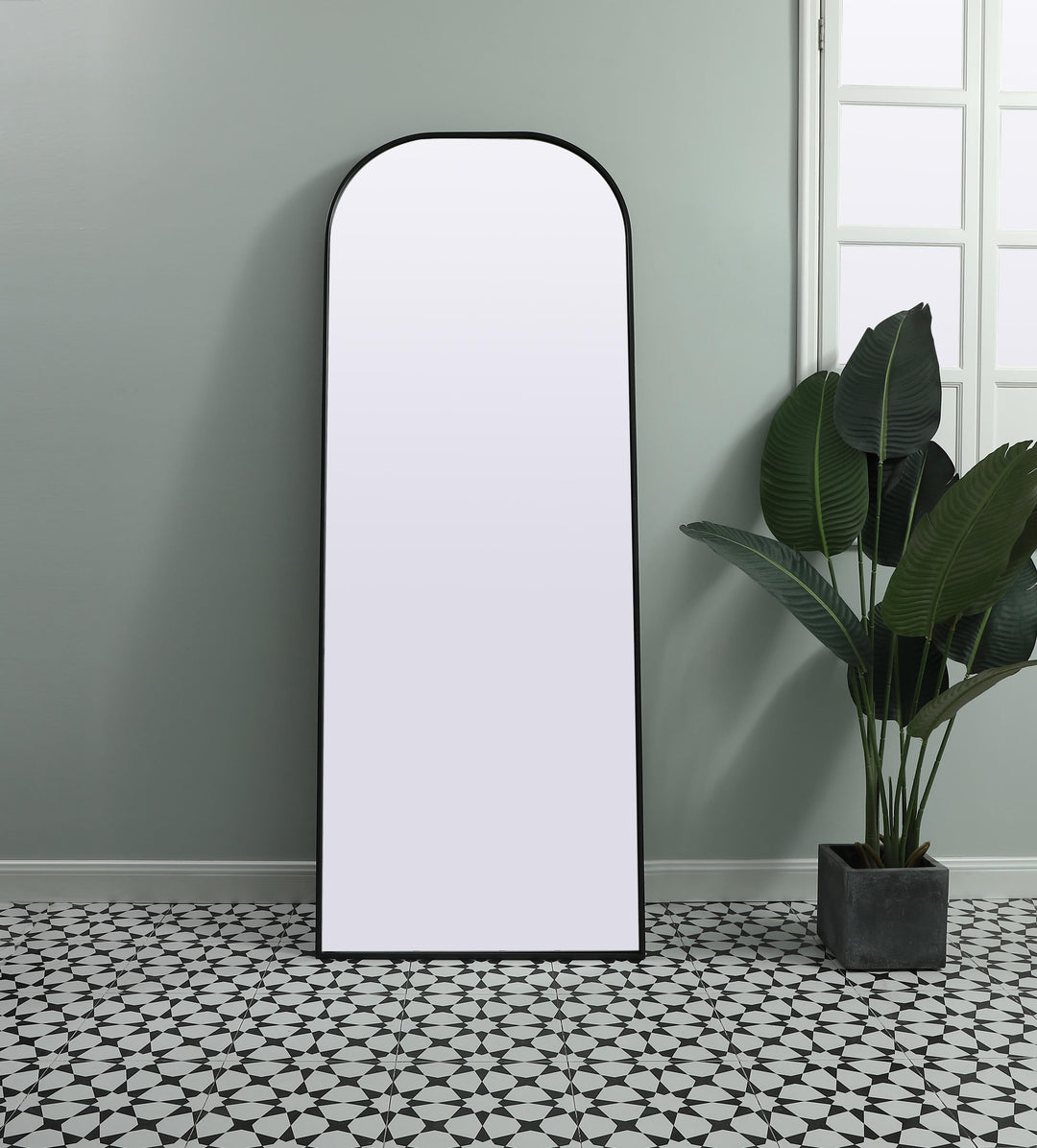Metal Frame Arch Full Length Mirror by Elegant - view 2