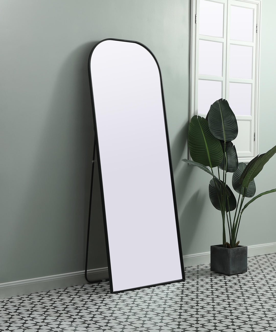 Metal Frame Arch Full Length Mirror by Elegant - view 3