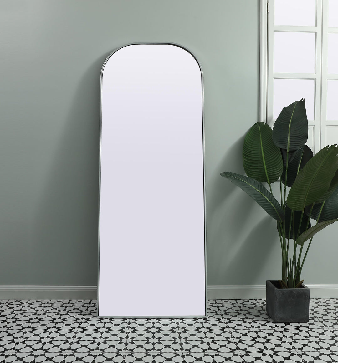 Metal Frame Arch Full Length Mirror by Elegant - view 8