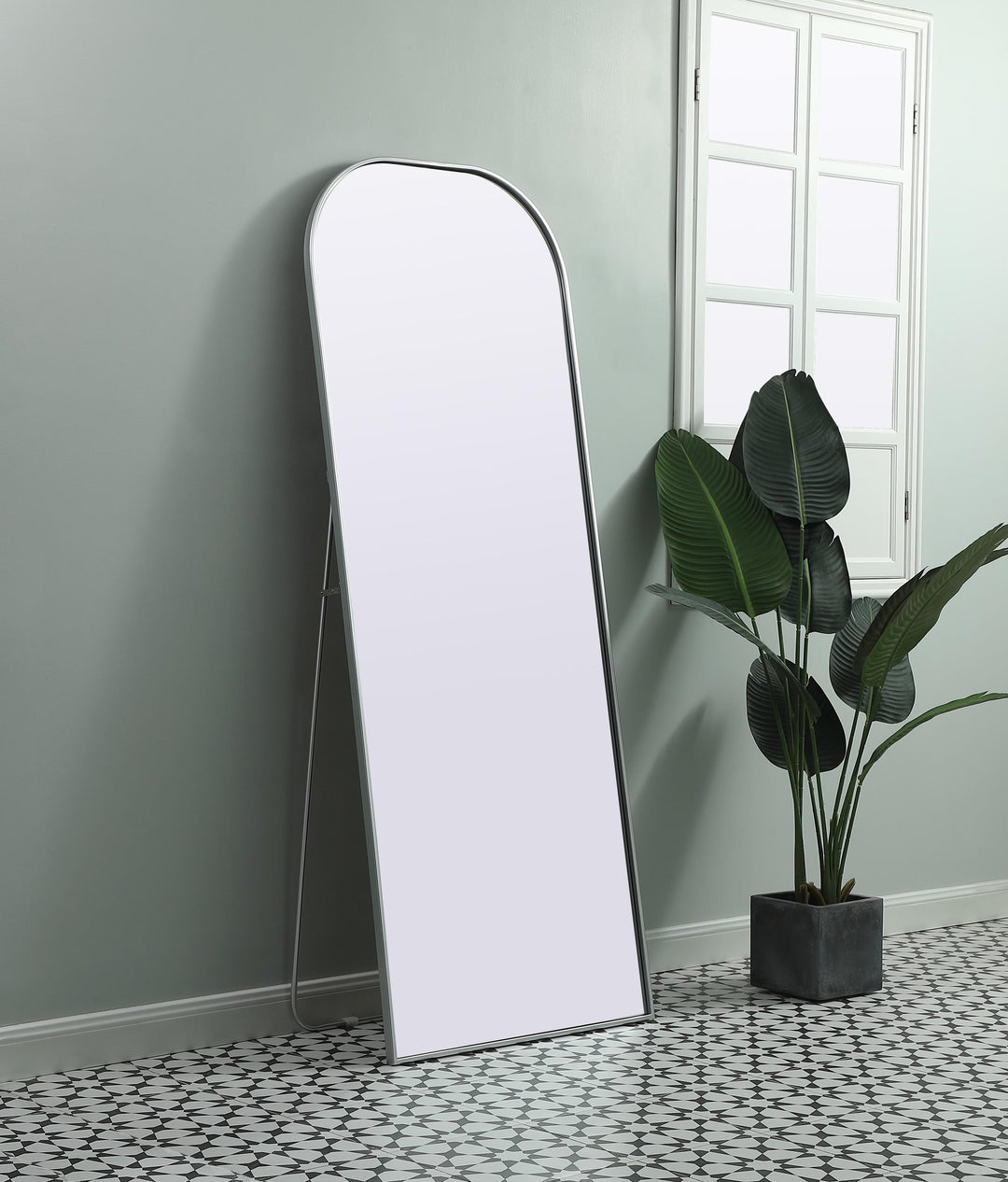Metal Frame Arch Full Length Mirror by Elegant - view 9