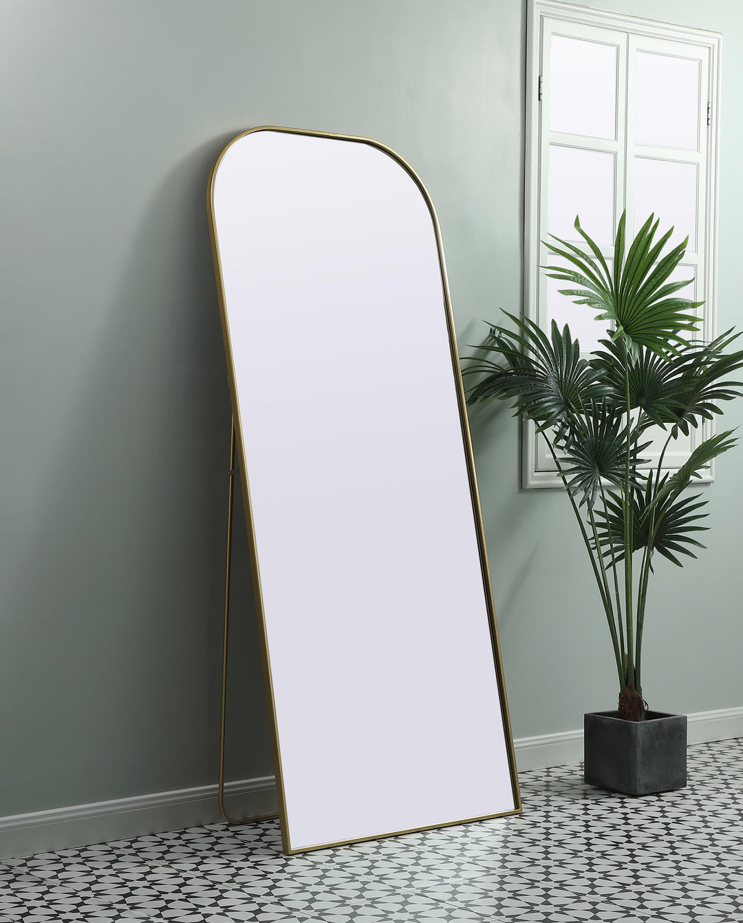 Metal Frame Arch Full Length Mirror by Elegant - view 21