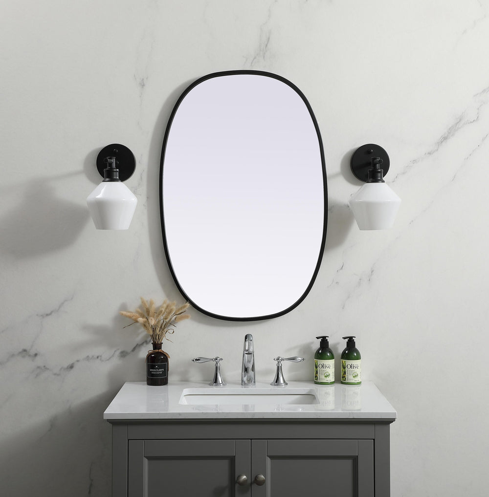 Metal Frame Oval Mirror by Elegant - view 2