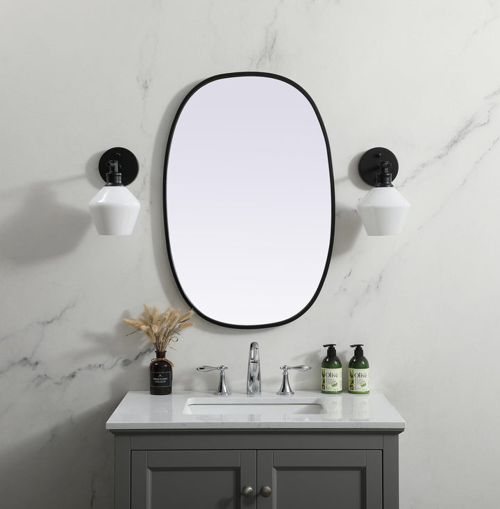 Metal Frame Oval Mirror by Elegant - view 2