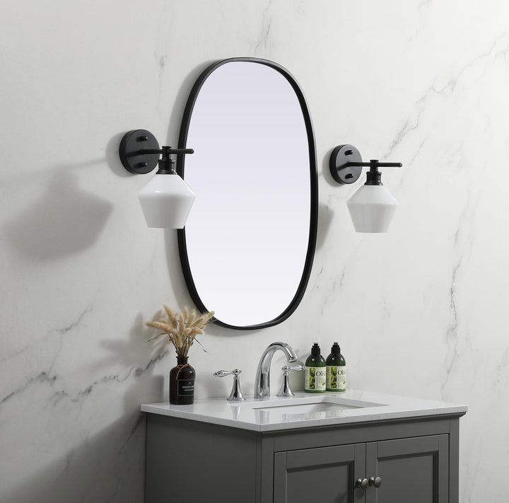 Metal Frame Oval Mirror by Elegant - view 3