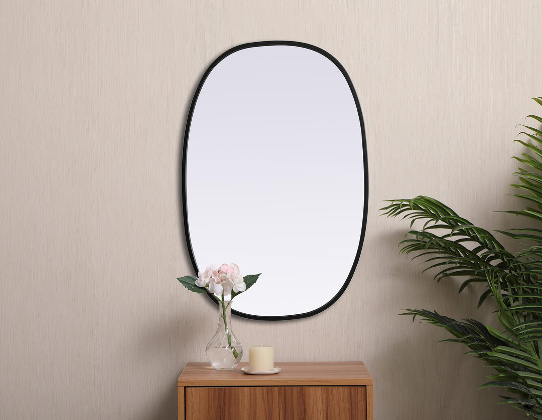 Metal Frame Oval Mirror by Elegant - view 4
