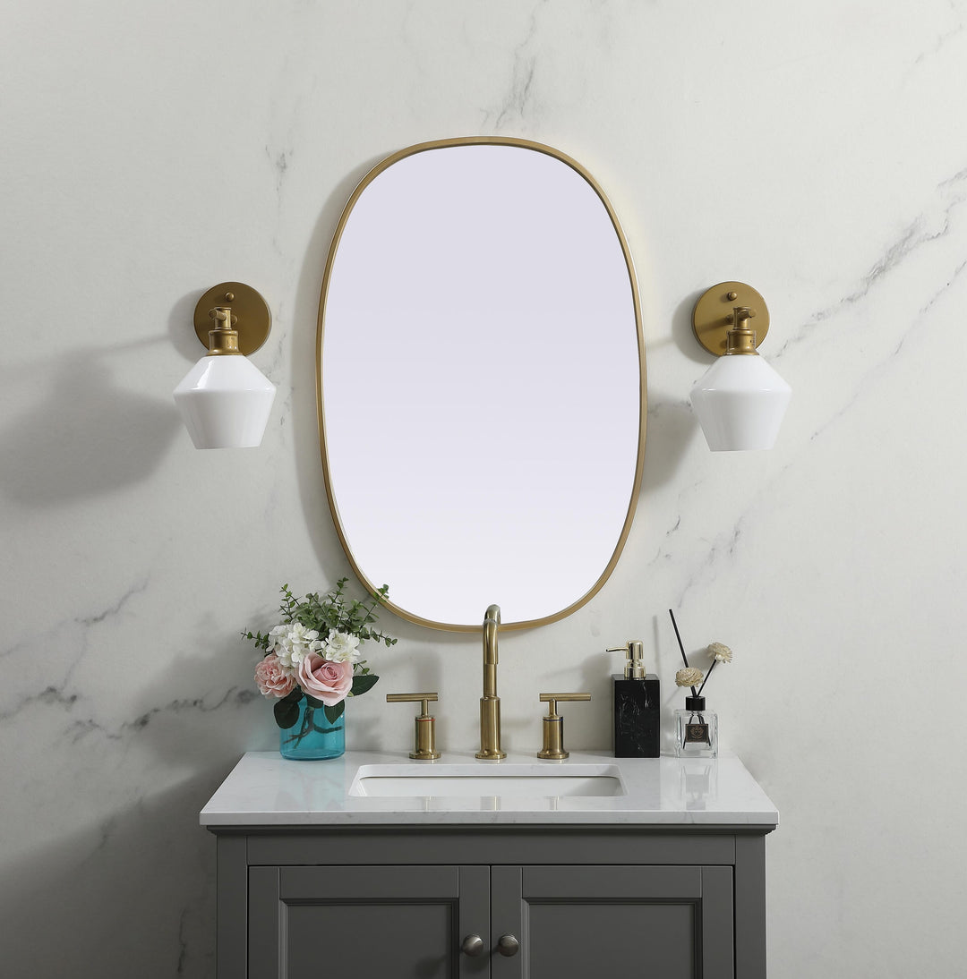 Metal Frame Oval Mirror by Elegant - view 8