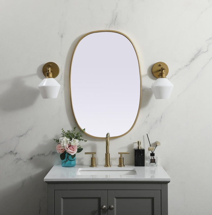 Metal Frame Oval Mirror by Elegant - view 8