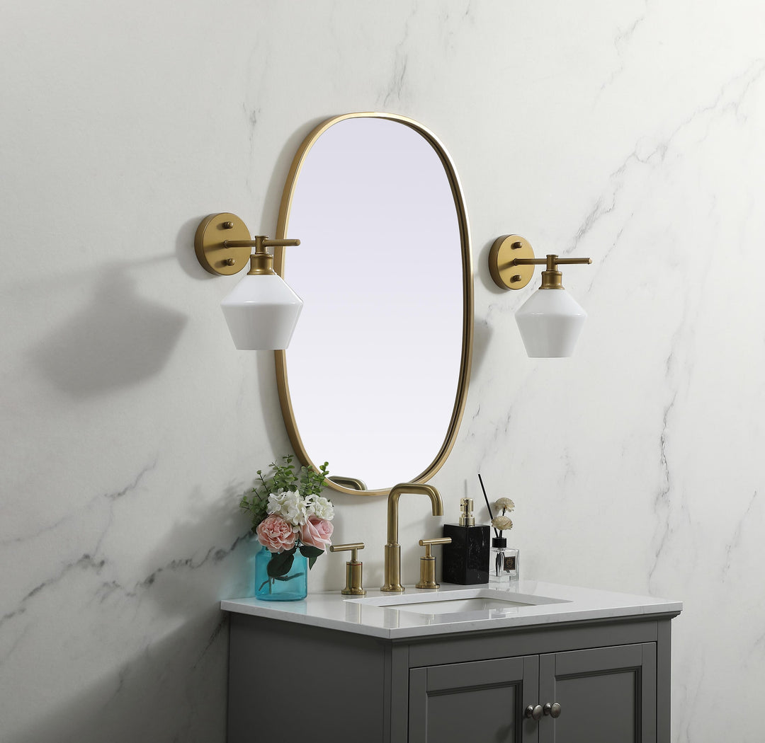 Metal Frame Oval Mirror by Elegant - view 9
