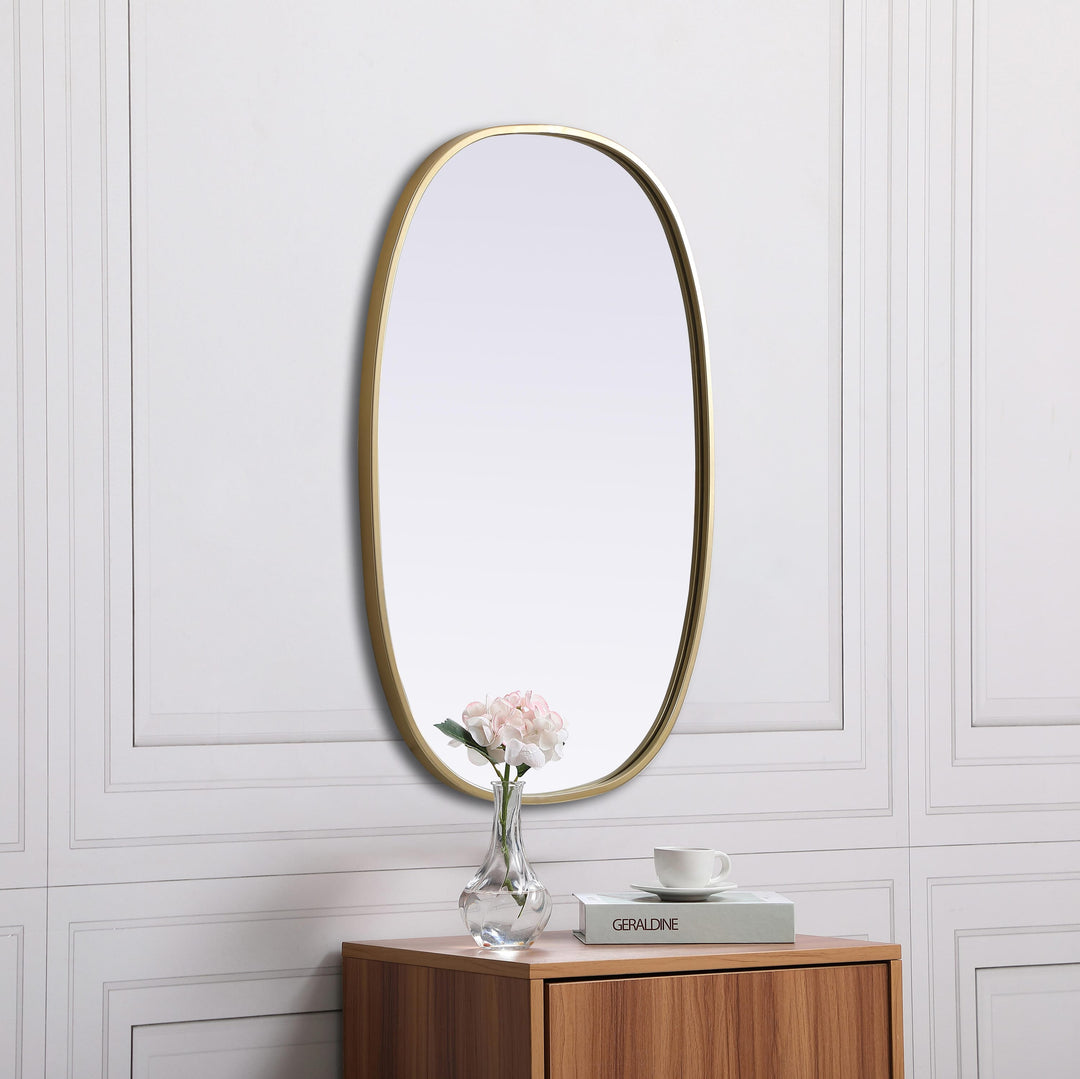 Metal Frame Oval Mirror by Elegant - view 11