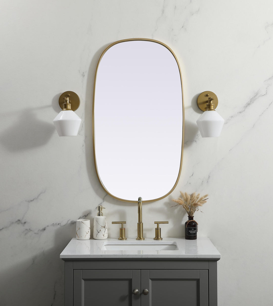Metal Frame Oval Mirror by Elegant - view 26