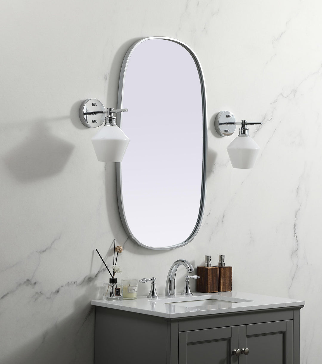 Metal Frame Oval Mirror by Elegant - view 33