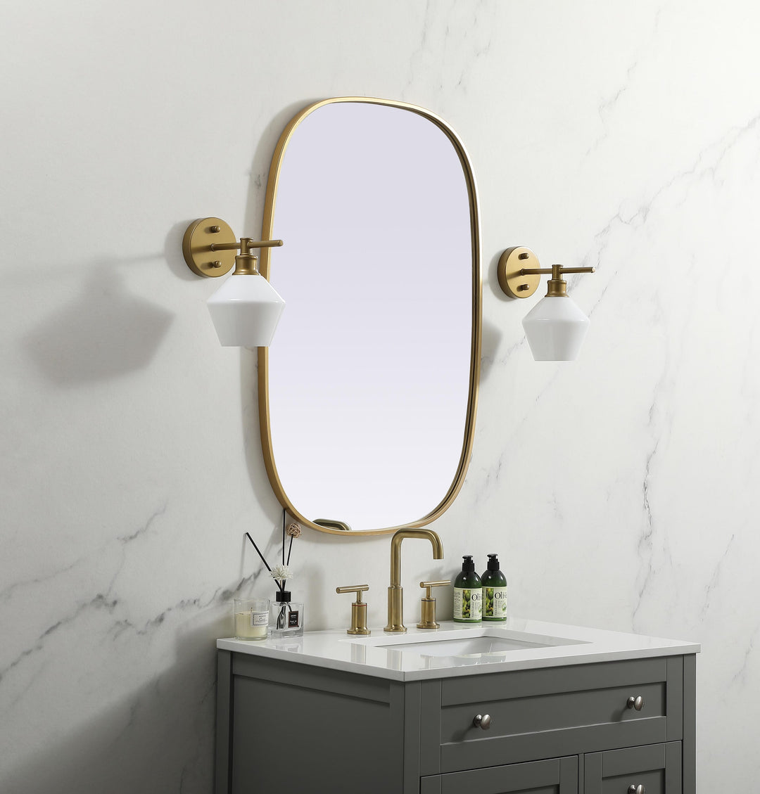 Metal Frame Oval Mirror by Elegant - view 63