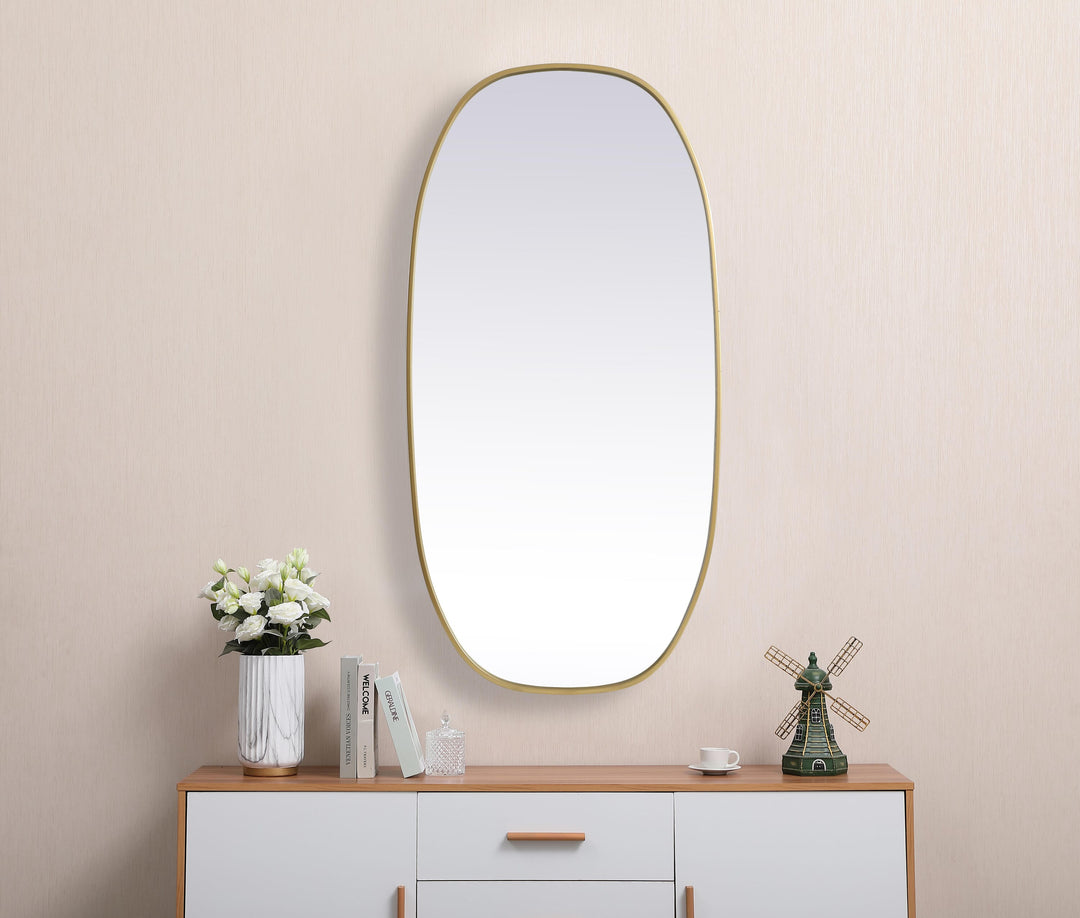 Metal Frame Oval Mirror by Elegant - view 100