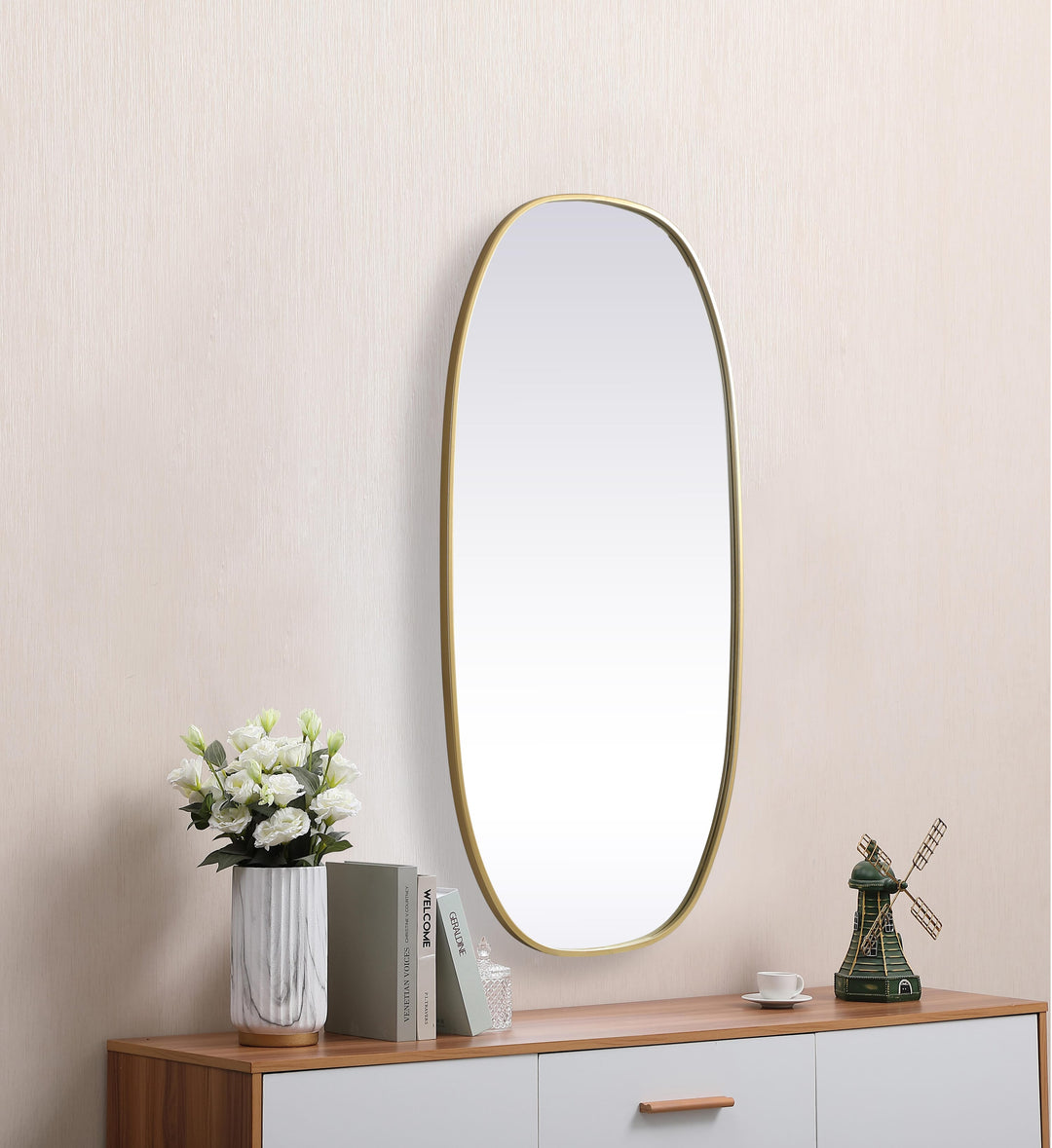 Metal Frame Oval Mirror by Elegant - view 101